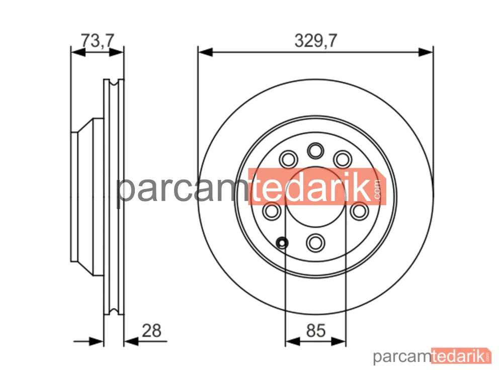 BOSCH 0986479S20 | Fren Diski (Arka, 240.8 mm) — Porsche Cayenne, Audi Q7, VW Touareg