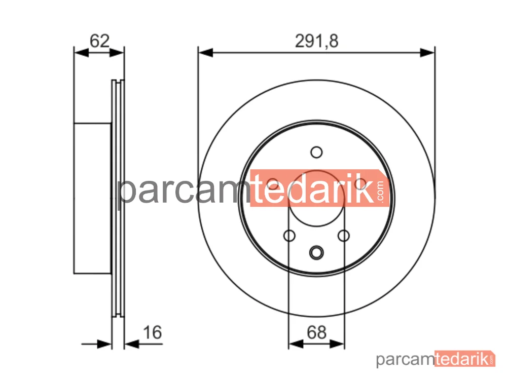 BOSCH 0986479S31 | Fren Diski (Arka) — Nissan Qashqai I, Porsche Macan, Nissan X-Trail II