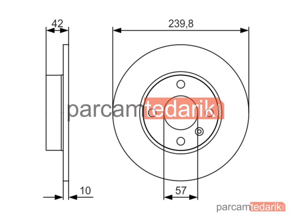 BOSCH 0986479S52 | Fren Diski (Arka, 239.8 mm)