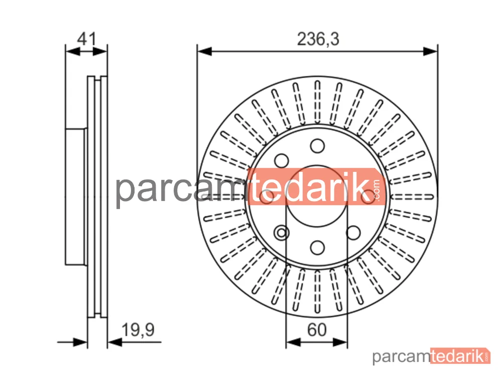 BOSCH 0986479S98 | Fren Diski (Ön, 236 mm) — Opel Astra F, Opel Kadett E, Chevrolet Aveo / Kalos