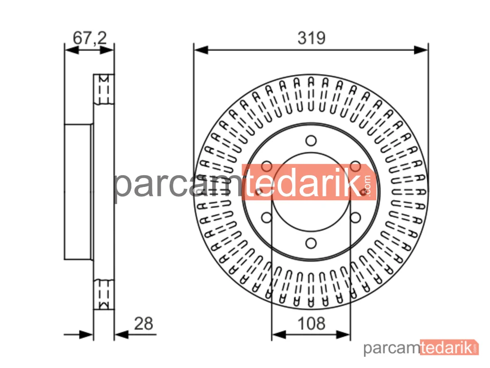 BOSCH 0986479T36 | Fren Diski (Ön, 319 mm)