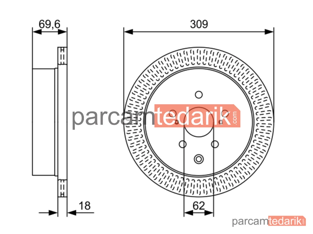BOSCH 0986479T57 | Fren Diski (Arka, 309 mm) — Lexus RX