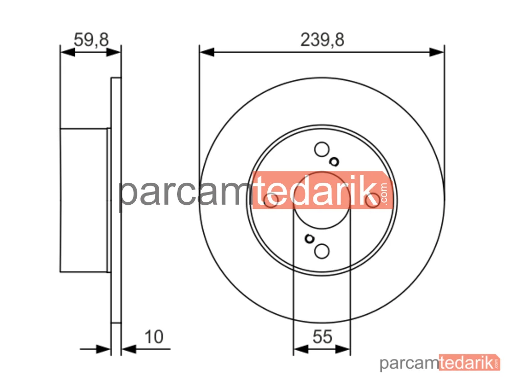 0986479T96 | Fren Diski (Arka, 239.8 mm) — Toyota Corolla Liftback, Toyota Corolla Compact