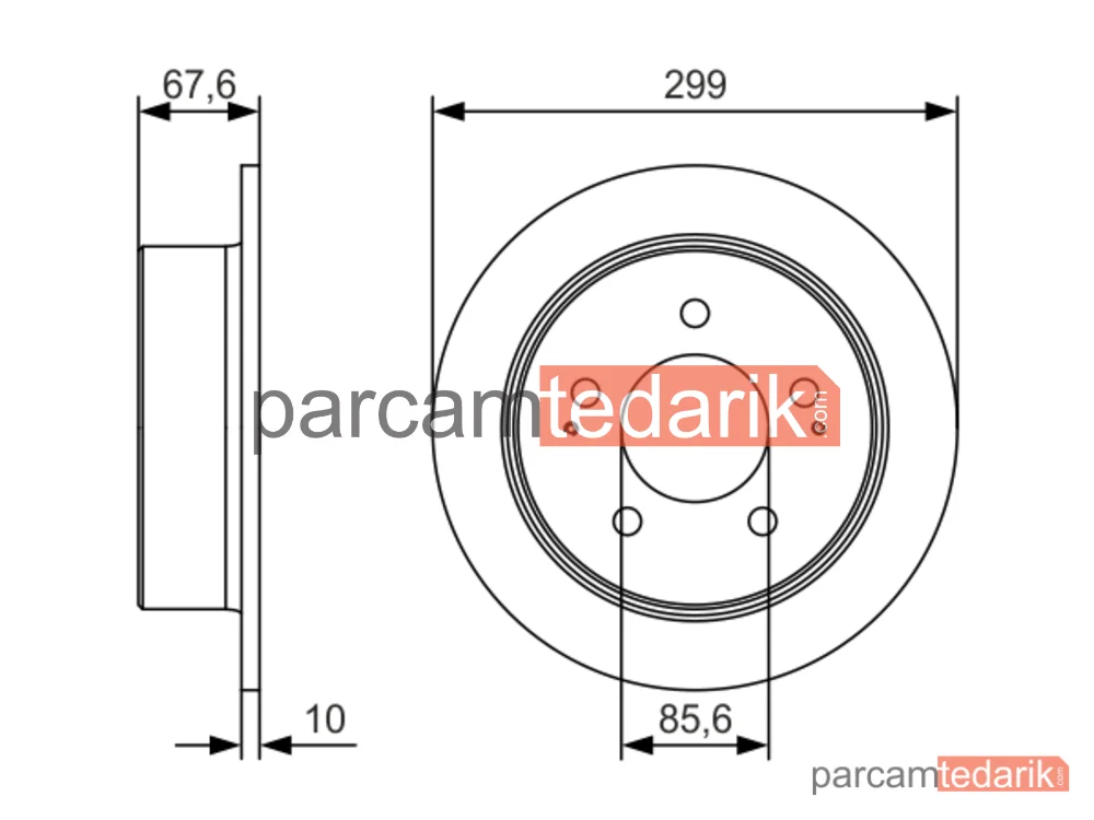 BOSCH 0986479U21 | Fren Diski (Arka, 299 mm) — SsangYong Rexton / Rexton II, SsangYong Actyon I, SsangYong Kyron