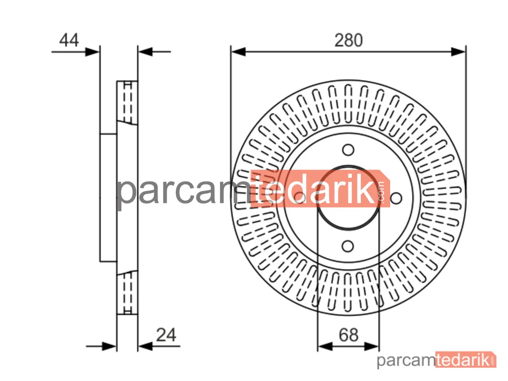 BOSCH 0986479U62 | Fren Diski (Ön, 280 mm)