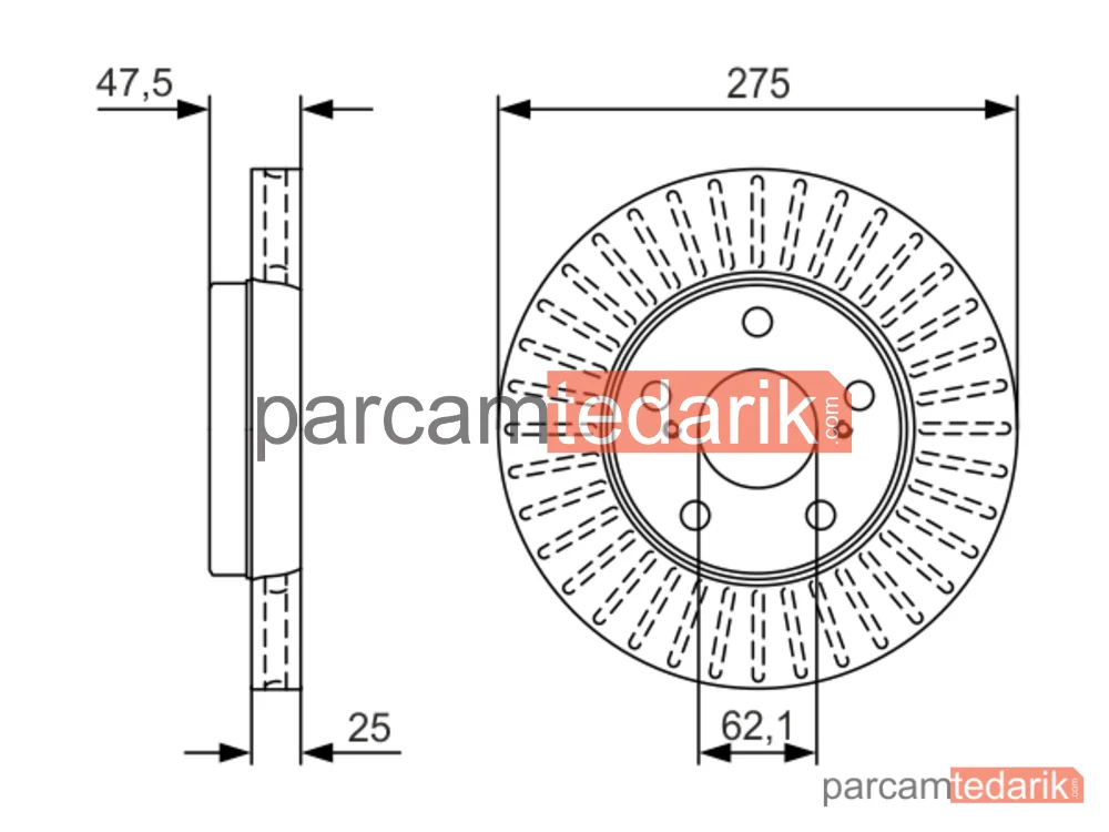 BOSCH 0986479U79 | Fren Diski (Ön, 275 mm)