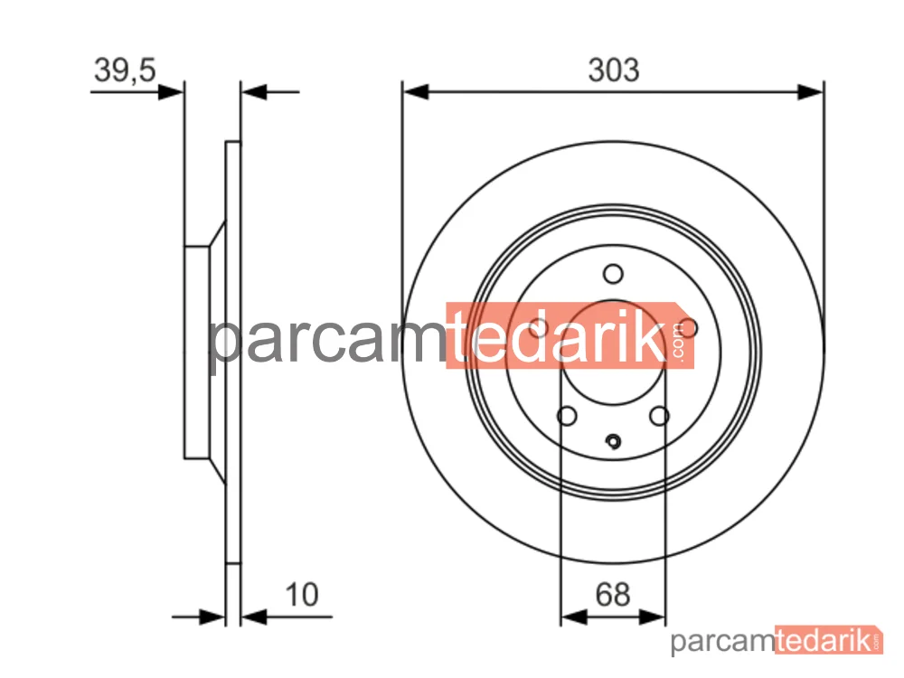 BOSCH 0986479V04 | Fren Diski (Arka, 303 mm)