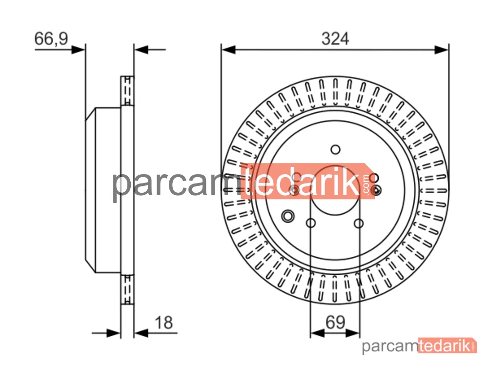 BOSCH 0986479V10 | Fren Diski (Arka, 324 mm) — Hyundai ix55