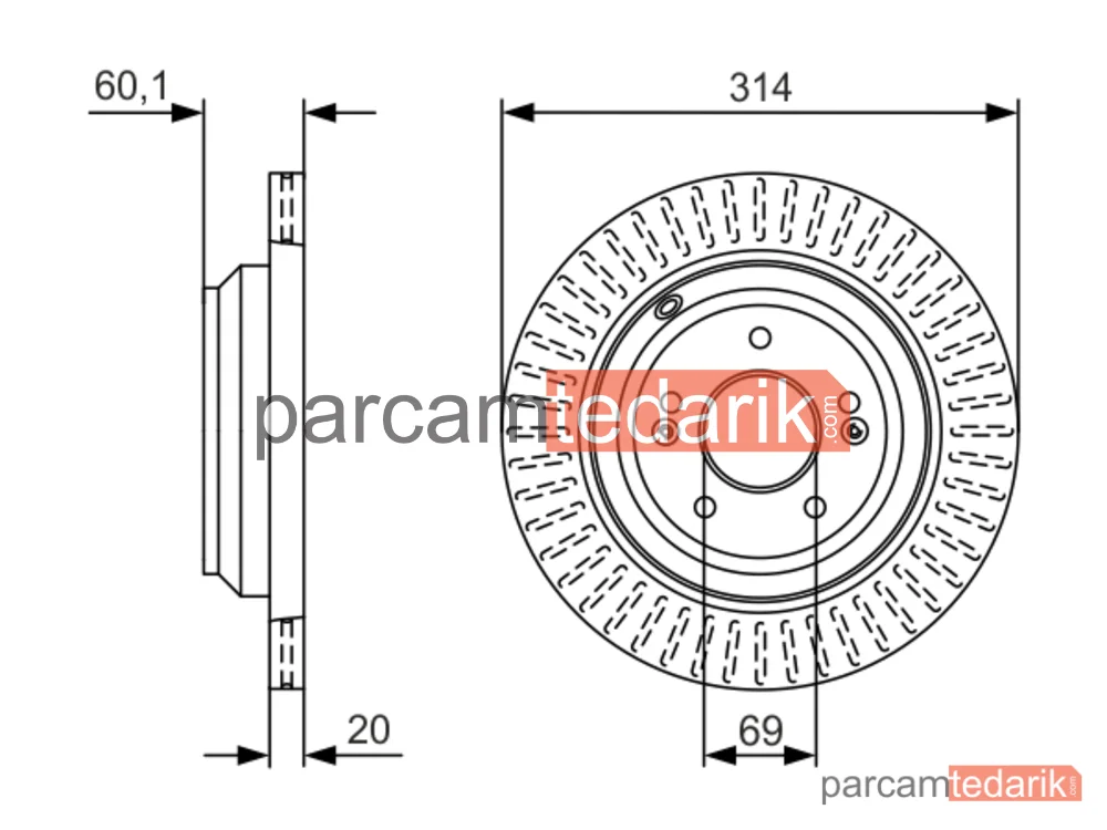 BOSCH 0986479V11 | Fren Diski (Arka, 314 mm) — Hyundai Genesis Coupe, Hyundai Genesis
