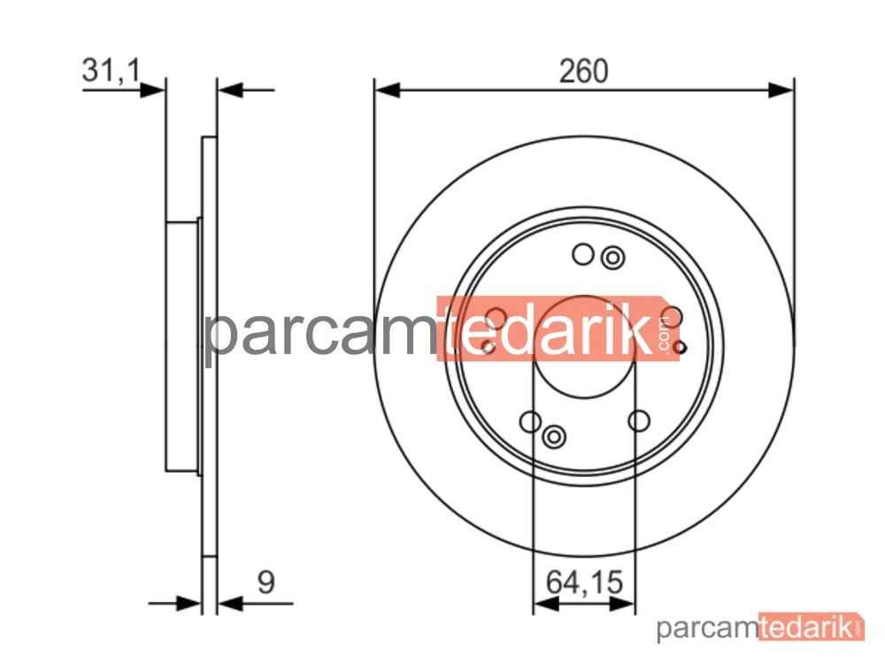 0986479V21 | Fren Diski (Arka, 260 mm) — Honda Cr-Z