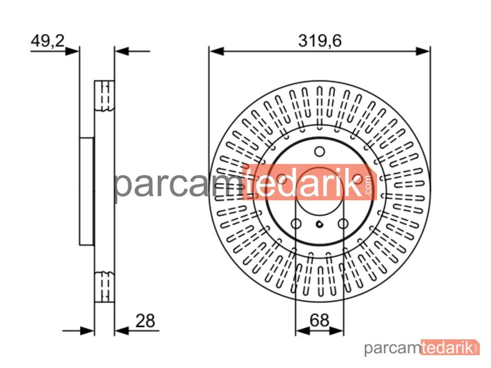 BOSCH 0986479V60 | Fren Diski (Ön, 319.6 mm)