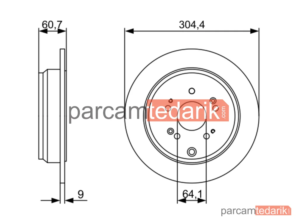 0986479V84 | Fren Diski (Arka, 304.4 mm) — Honda Cr-V III