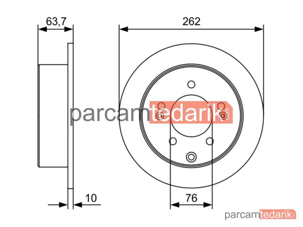 0986479W12 | Fren Diski (Arka, 262 mm)