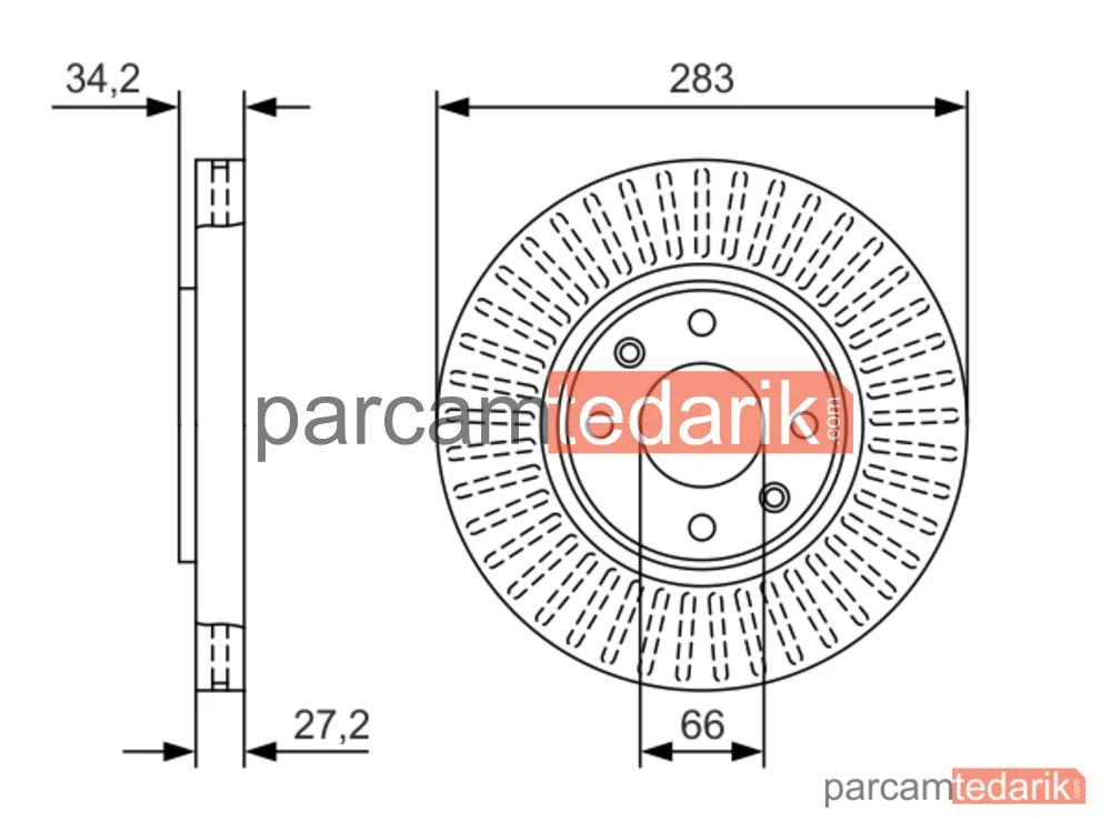 0986479W69 | Fren Diski — Ön Opel Corsa F Crossland Mokka CITROEN Berlingo C3 I II III C4 I X C5 DS 3 4 Peugeot 207 208 2008 307 308 5008 Partner 283MM
