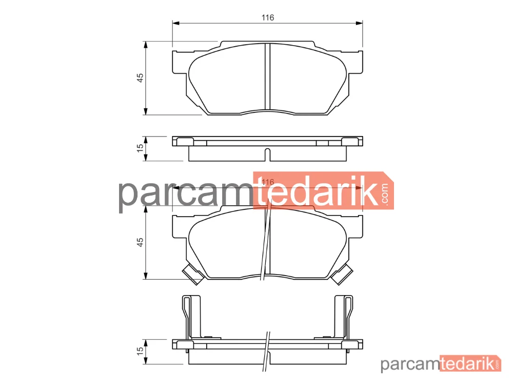 BOSCH 0986490440 | Fren Balatası (Ön) — Honda Civic IV, Honda Prelude II, Honda Civic V