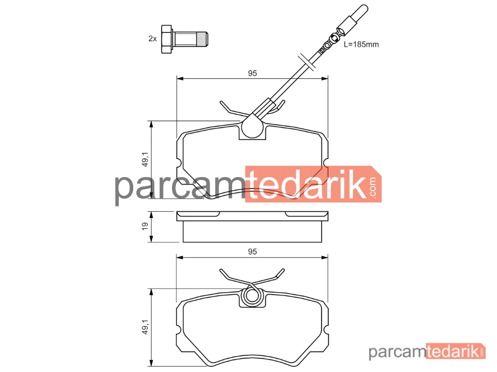 BOSCH 0986492090 | Fren Balatası (Ön) — Peugeot 405 I, Peugeot 405 II Break, Peugeot 405 I Break