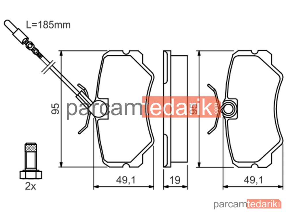 BOSCH 0986492090 | Fren Balatası (Ön) — Peugeot 405 I, Peugeot 405 II Break, Peugeot 405 I Break