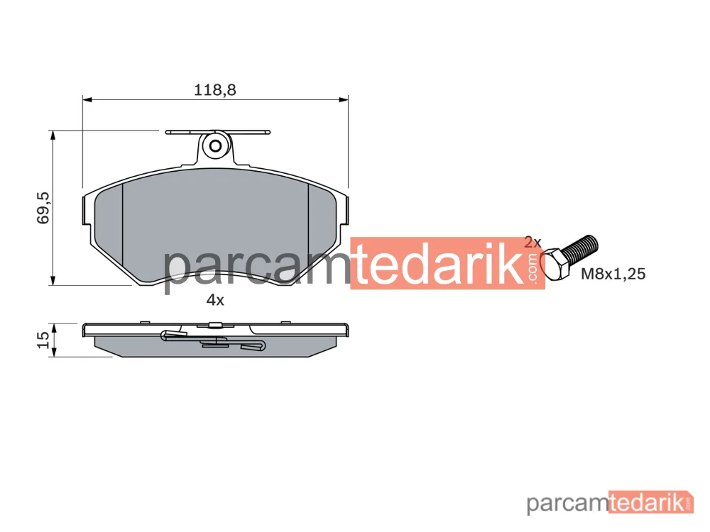BOSCH 0986494010 | Fren Balatası — VW Golf II, VW Passat B3/B4, Seat Ibiza II