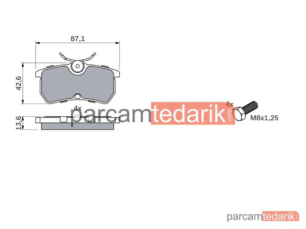 BOSCH 0986494011 | Fren Balatası (Arka) — Ford Focus I, Ford Focus I Kombi, Ford Fiesta VI