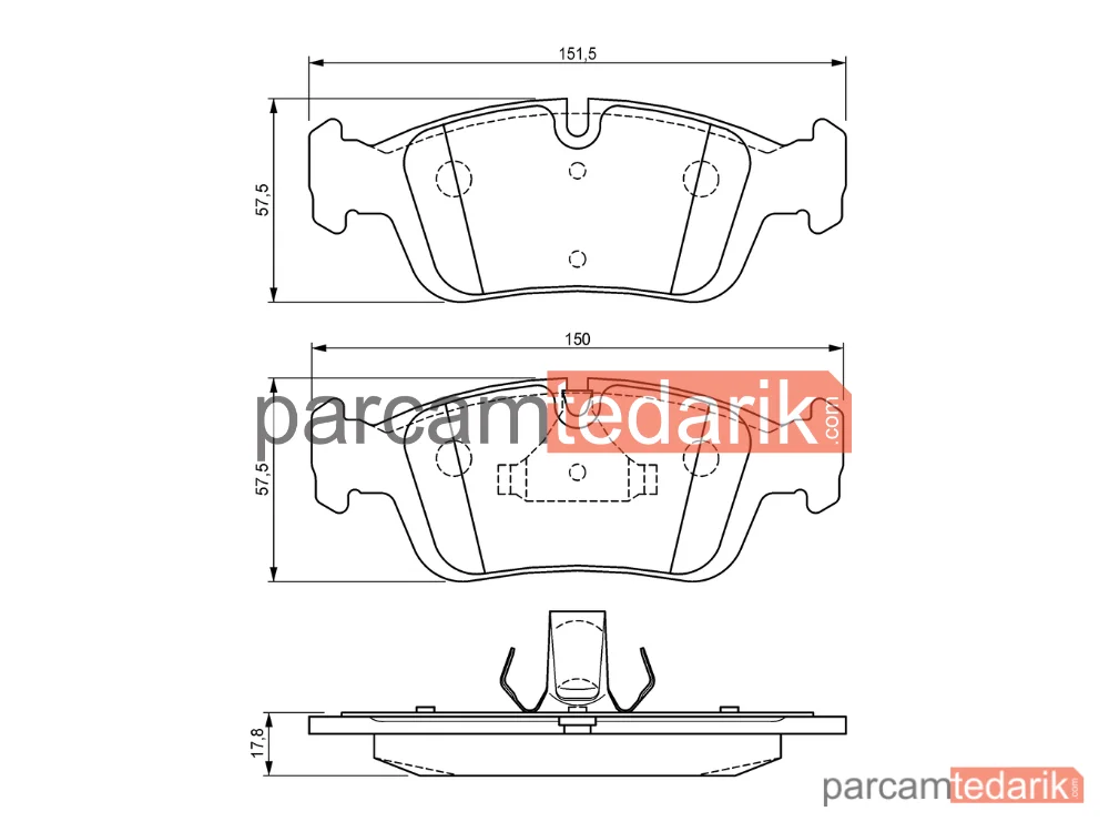 BOSCH 0986494015 | Fren Balatası (Ön) — BMW 3, BMW 3 Coupe, BMW 3 Touring