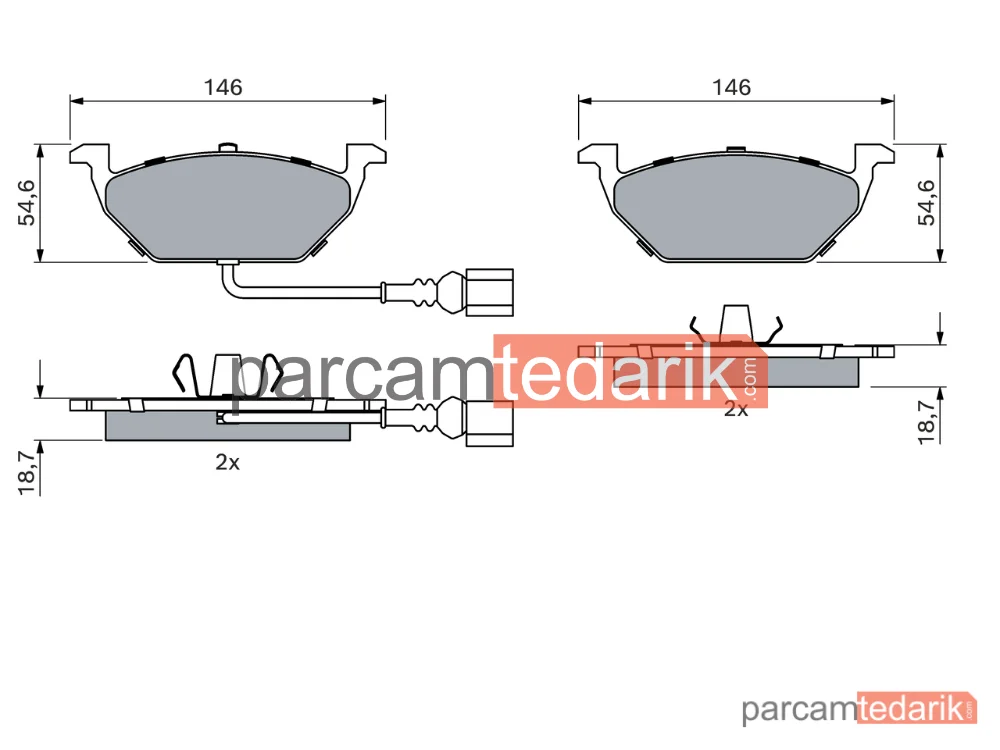 BOSCH 0986494019 | Fren Balatası — Seat Leon, VW Bora I, VW Caddy III