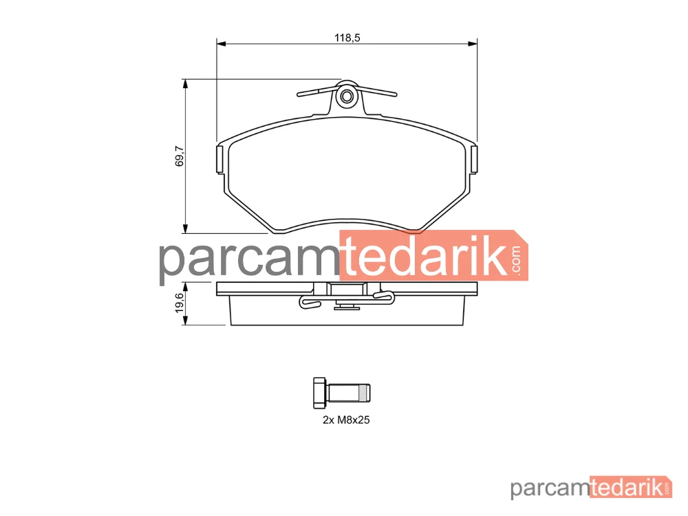 BOSCH 0986494021 | Fren Balatası (Ön) — VW Passat B5, VW Passat B5 Variant, Audi A4 B5