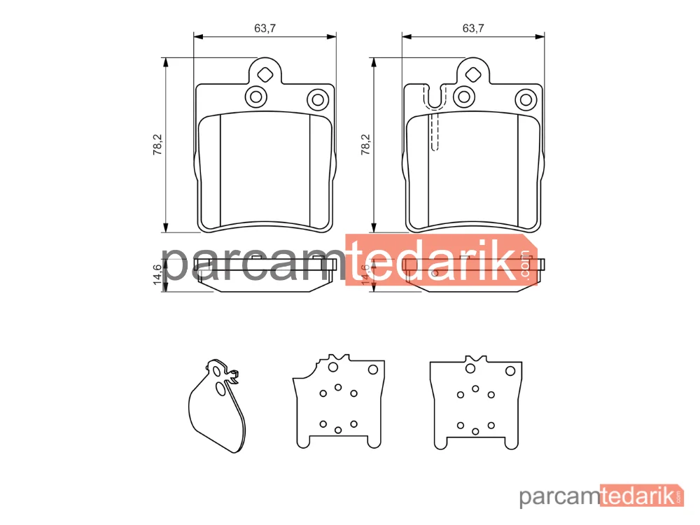 BOSCH 0986494022 | Fren Balatası (Arka) — Mercedes-Benz C-Serisi T-Model, Mercedes-Benz C-Serisi