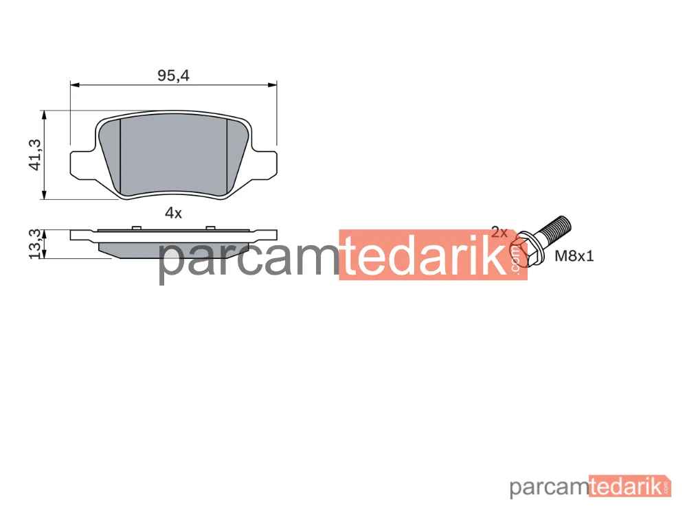 BOSCH 0986494023 | Fren Balatası (Arka) — Mercedes-Benz B-Serisi, Mercedes-Benz A-Serisi