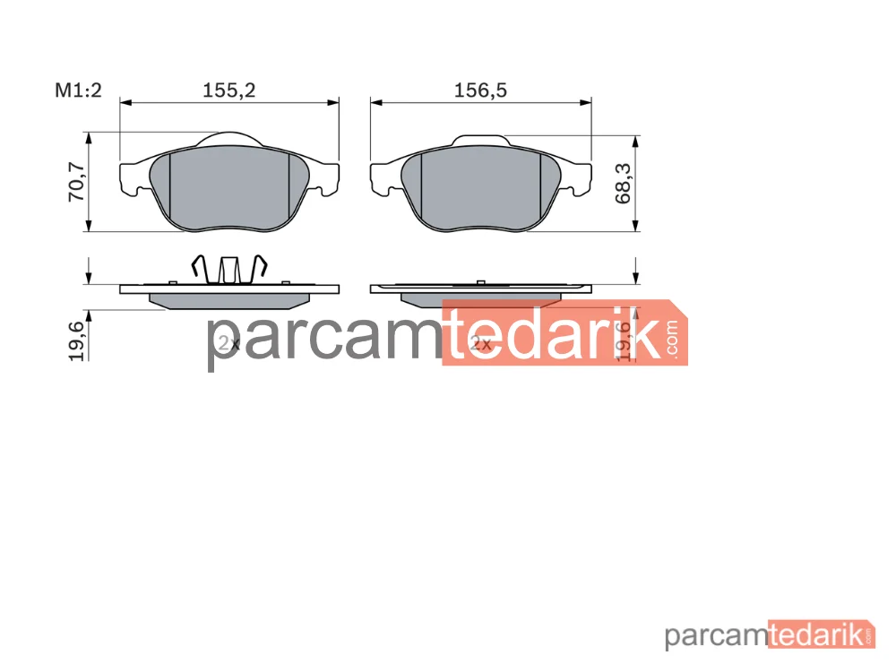 BOSCH 0986494033 | Fren Balatası (Ön) — Renault Laguna II, Renault Laguna II Grandtour, Renault Scénic I Mpv