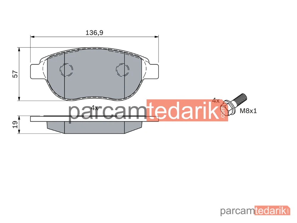 BOSCH 0986494038 | Fren Balatası (Ön) — Citroen C4 I, Citroen Xsara Picasso, Peugeot 307 Break