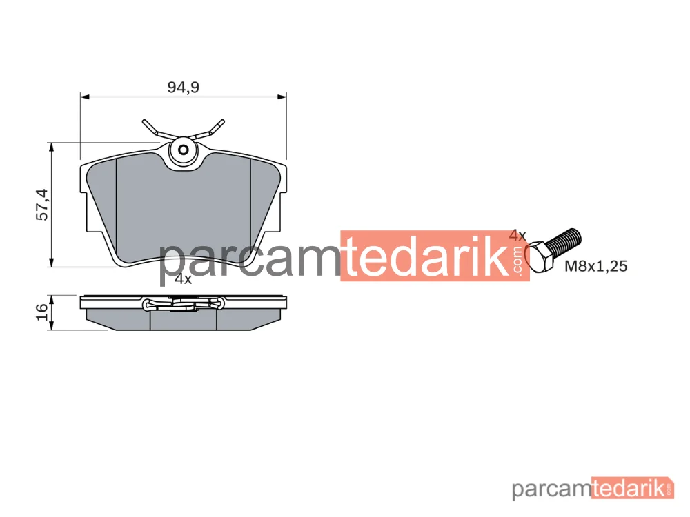 BOSCH 0986494040 | Fren Balatası (Arka) — Renault Trafic III, Renault Trafic II, Fiat Talento