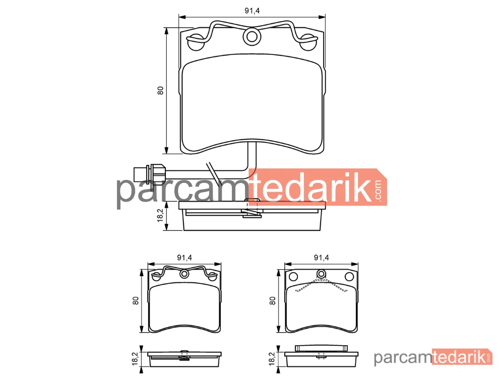 BOSCH 0986494041 | Fren Balatası (Ön) — VW Transporter T4, VW California T4 Camper
