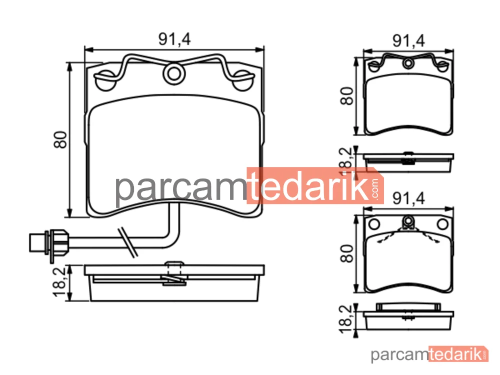 BOSCH 0986494041 | Fren Balatası (Ön) — VW Transporter T4, VW California T4 Camper