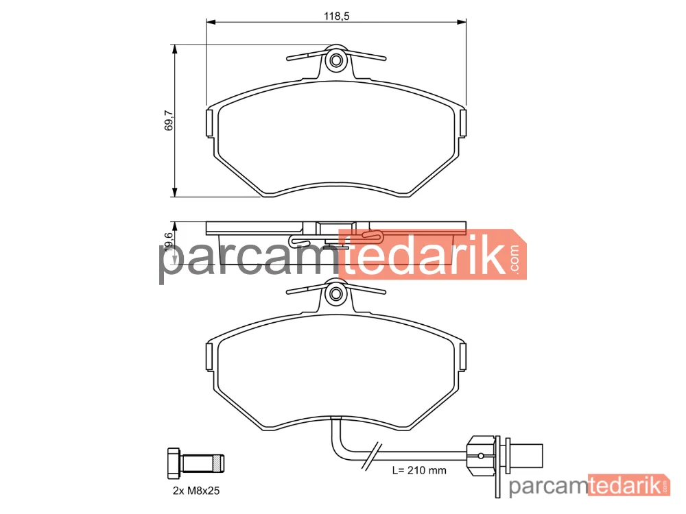 BOSCH 0986494042 | Fren Balatası — Audi A4 B5, Audi A4 B7, VW Passat B5