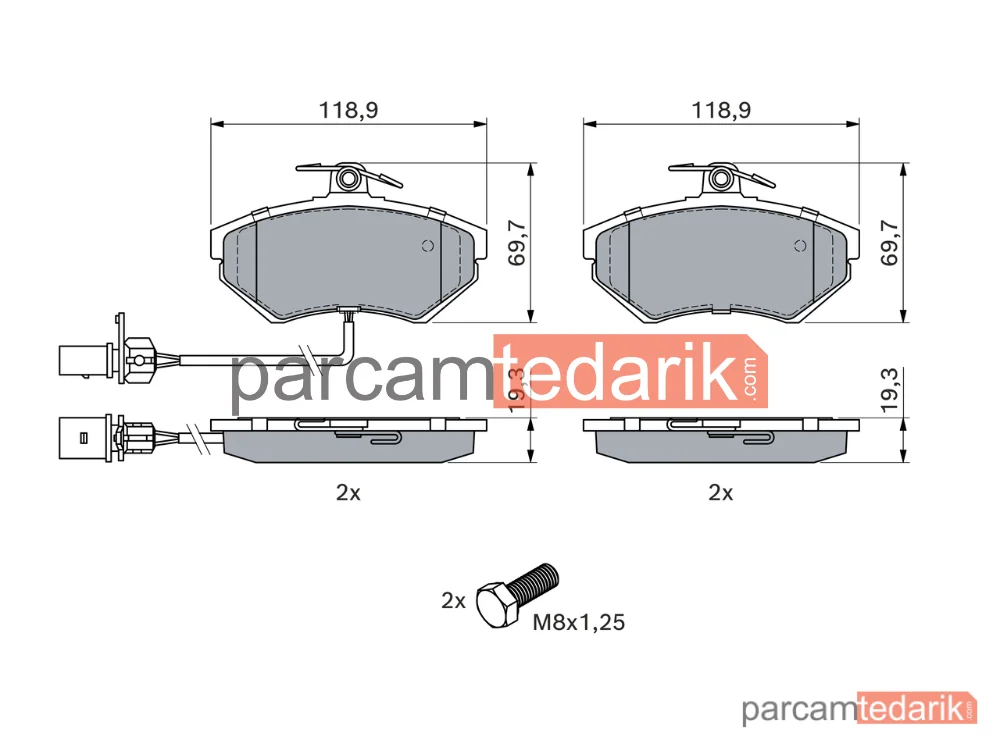 BOSCH 0986494042 | Fren Balatası — Audi A4 B5, Audi A4 B7, VW Passat B5