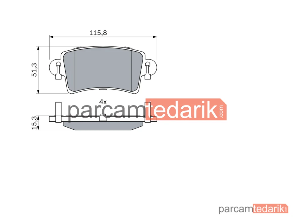 BOSCH 0986494043 | Fren Balatası (Arka) — Renault Master II, Opel Movano A, Nissan Interstar