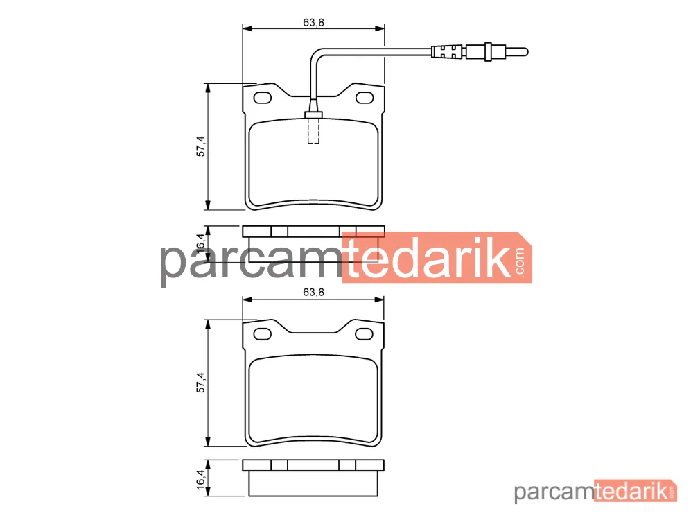 BOSCH 0986494055 | Fren Balatası (Arka) — Peugeot 406 Break, Peugeot 605, Peugeot 406