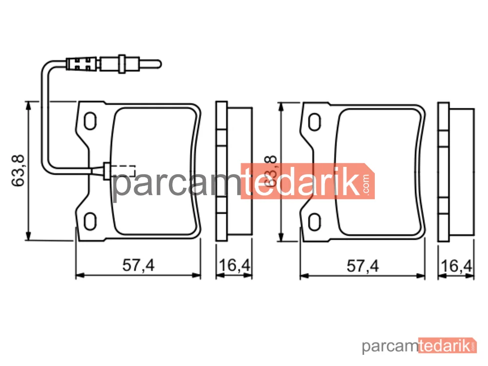 BOSCH 0986494055 | Fren Balatası (Arka) — Peugeot 406 Break, Peugeot 605, Peugeot 406