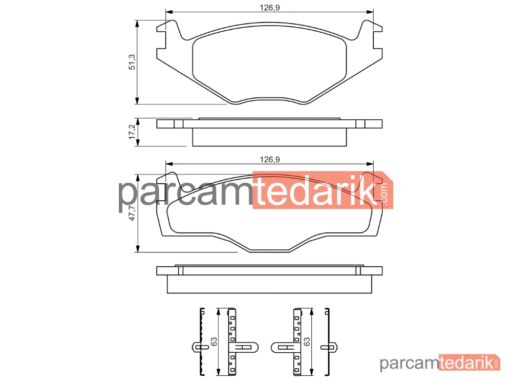 BOSCH 0986494057 | Fren Balatası — Seat Cordoba, Seat Ibiza II, VW Polo III