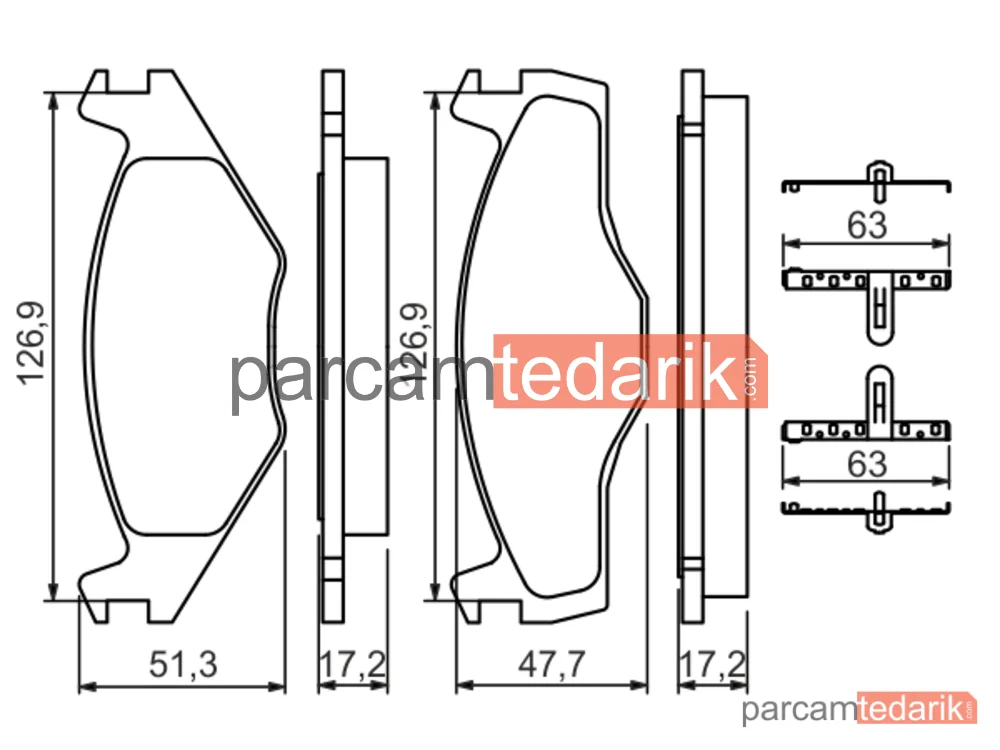 BOSCH 0986494057 | Fren Balatası — Seat Cordoba, Seat Ibiza II, VW Polo III