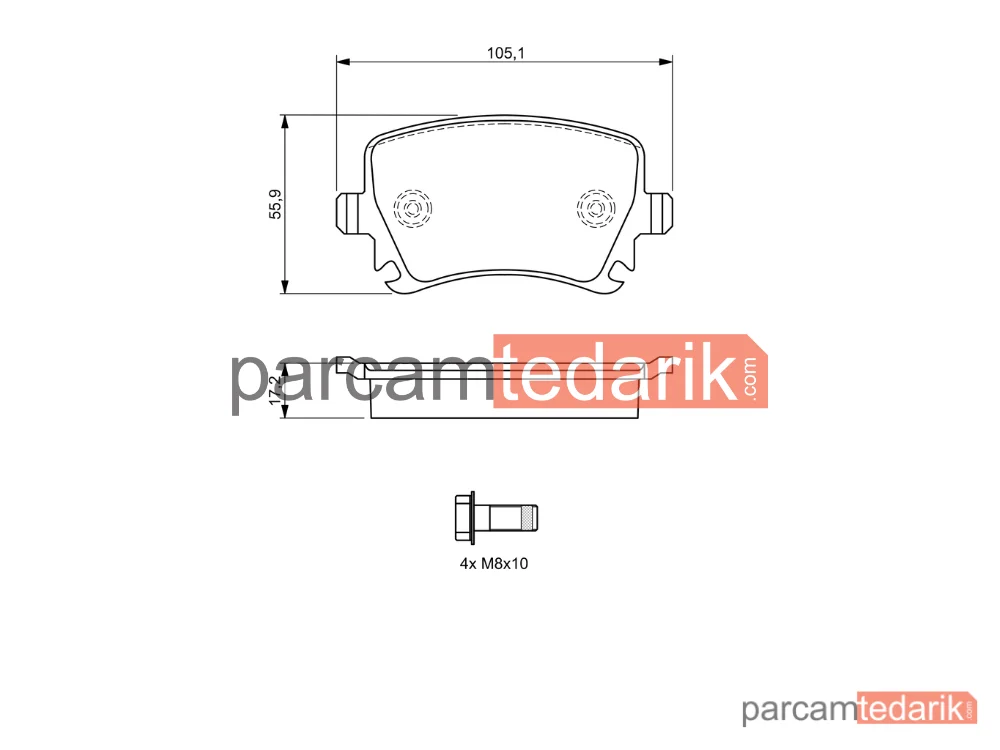 BOSCH 0986494062 | Fren Balatası — Seat Leon ST, VW Scirocco III, VW Eos