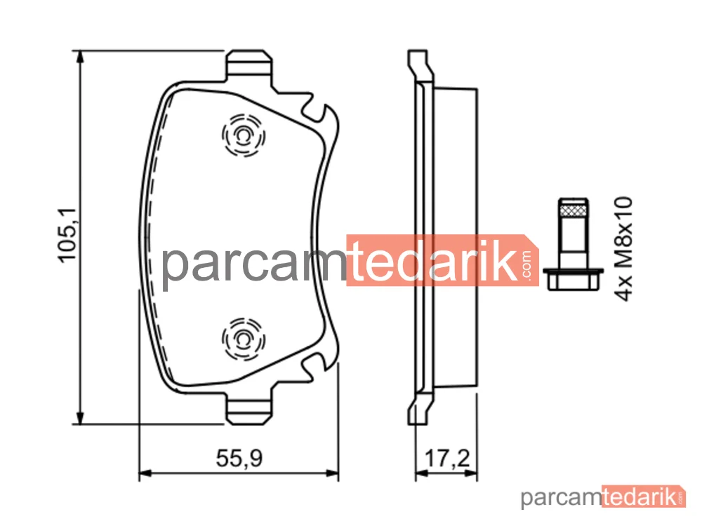 BOSCH 0986494062 | Fren Balatası — Seat Leon ST, VW Scirocco III, VW Eos