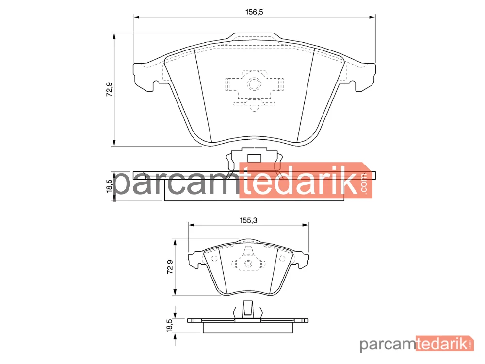 BOSCH 0986494077 | Fren Balatası (Ön) — Volvo V40, Saab 9-3 Cabrio