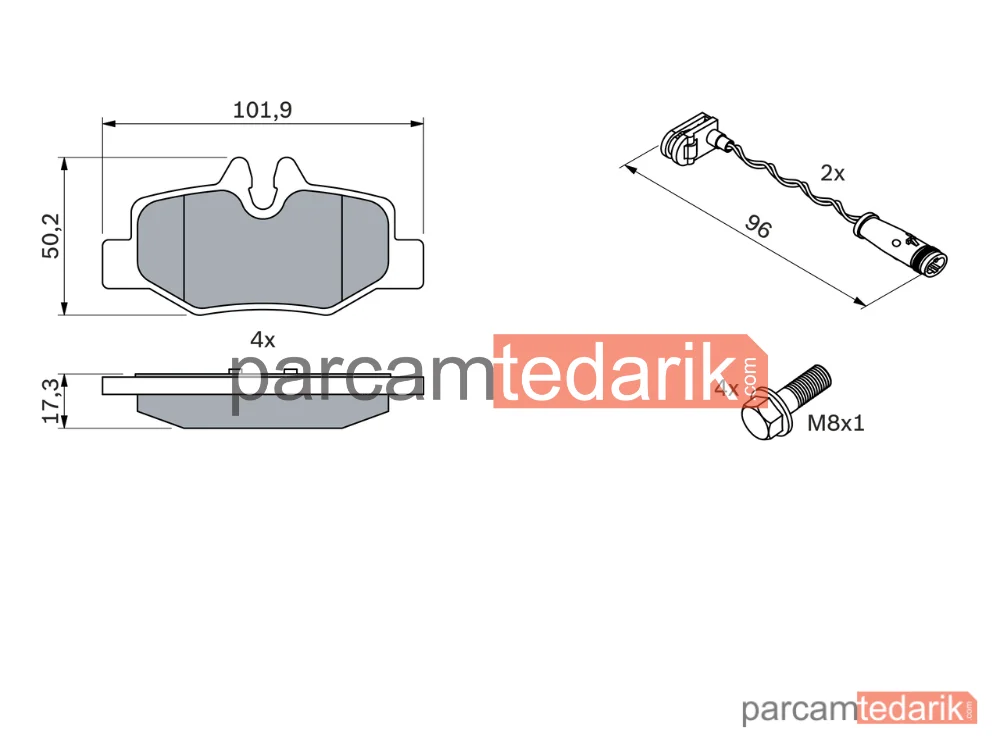 BOSCH 0986494082 | Fren Balatası (Arka) — Mercedes-Benz Vito, Mercedes-Benz Vito / Mixto, Mercedes-Benz Viano