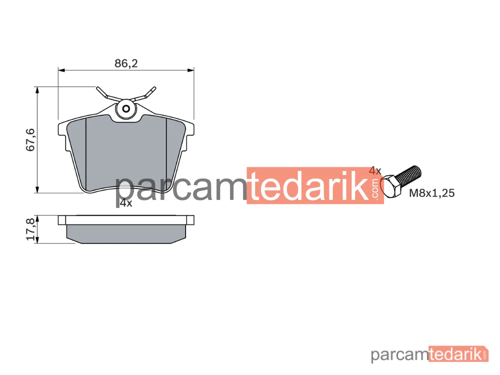 BOSCH 0986494095 | Fren Balatası (Arka) — Peugeot 407, Peugeot 407 SW, Citroen C5 III