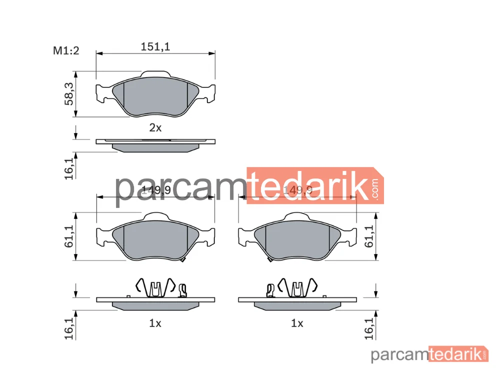 BOSCH 0986494101 | Fren Balatası — Toyota Yaris, Daihatsu Charade VIII