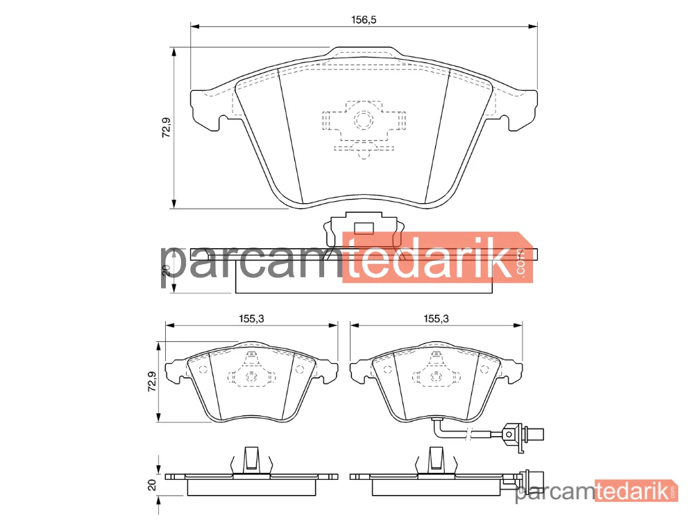BOSCH 0986494103 | Fren Balatası (Ön) — VW Passat B6 Variant, VW Passat B6, Skoda Superb II