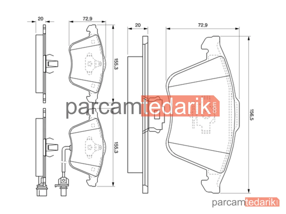 BOSCH 0986494103 | Fren Balatası (Ön) — VW Passat B6 Variant, VW Passat B6, Skoda Superb II
