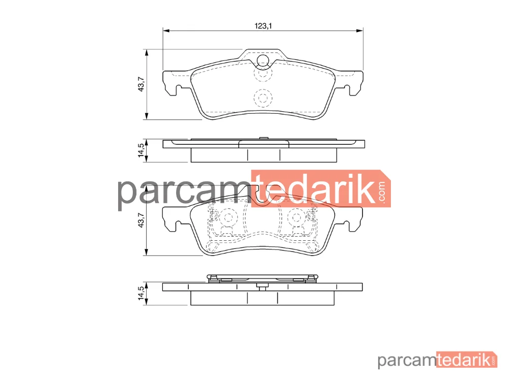 BOSCH 0986494130 | Fren Balatası (Arka) — Toyota Yaris, Daihatsu Charade VIII