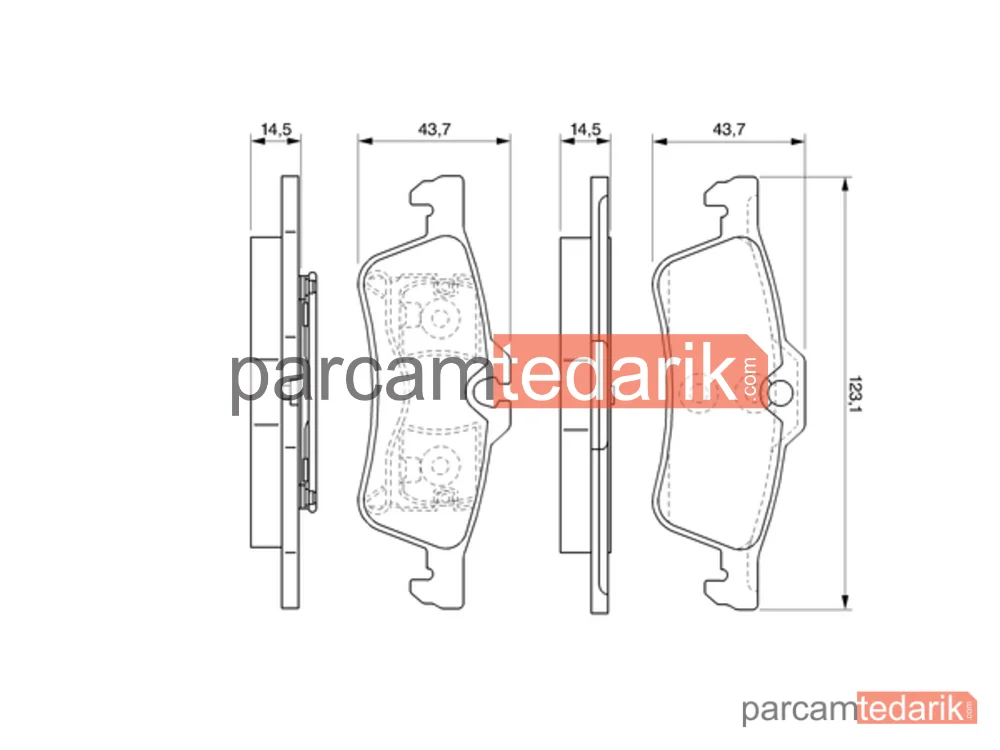 BOSCH 0986494130 | Fren Balatası (Arka) — Toyota Yaris, Daihatsu Charade VIII